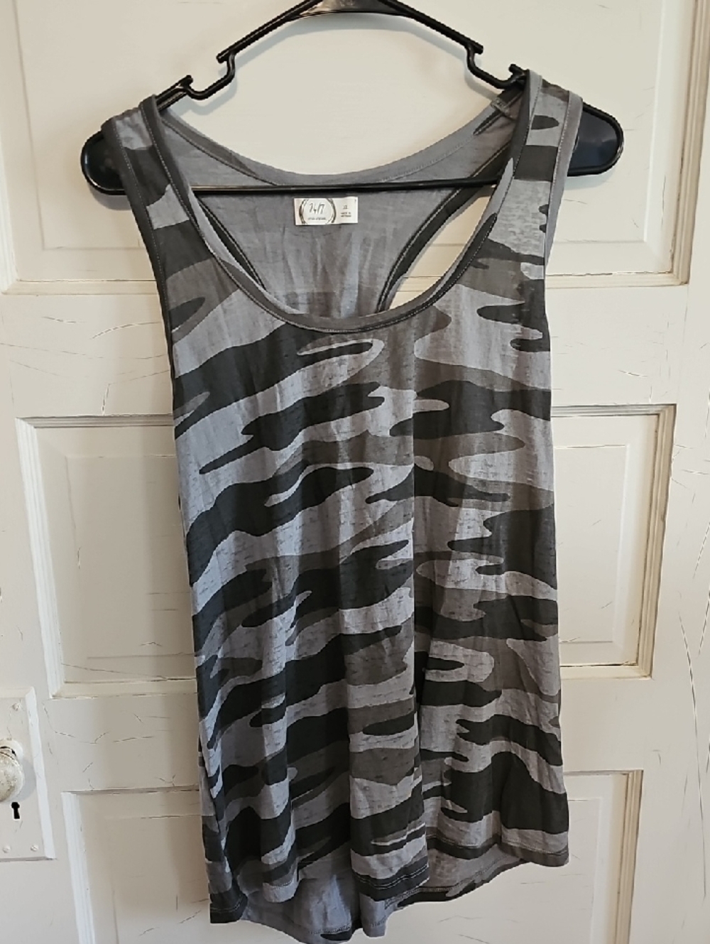 Maurices Gray Camo Racerback Tank Top